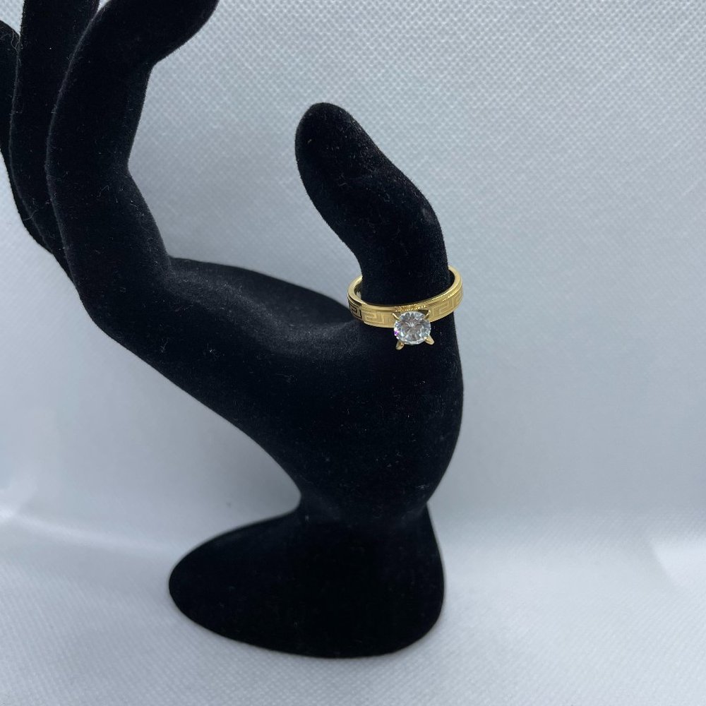 Gold Ring - White/Clear Center Stone